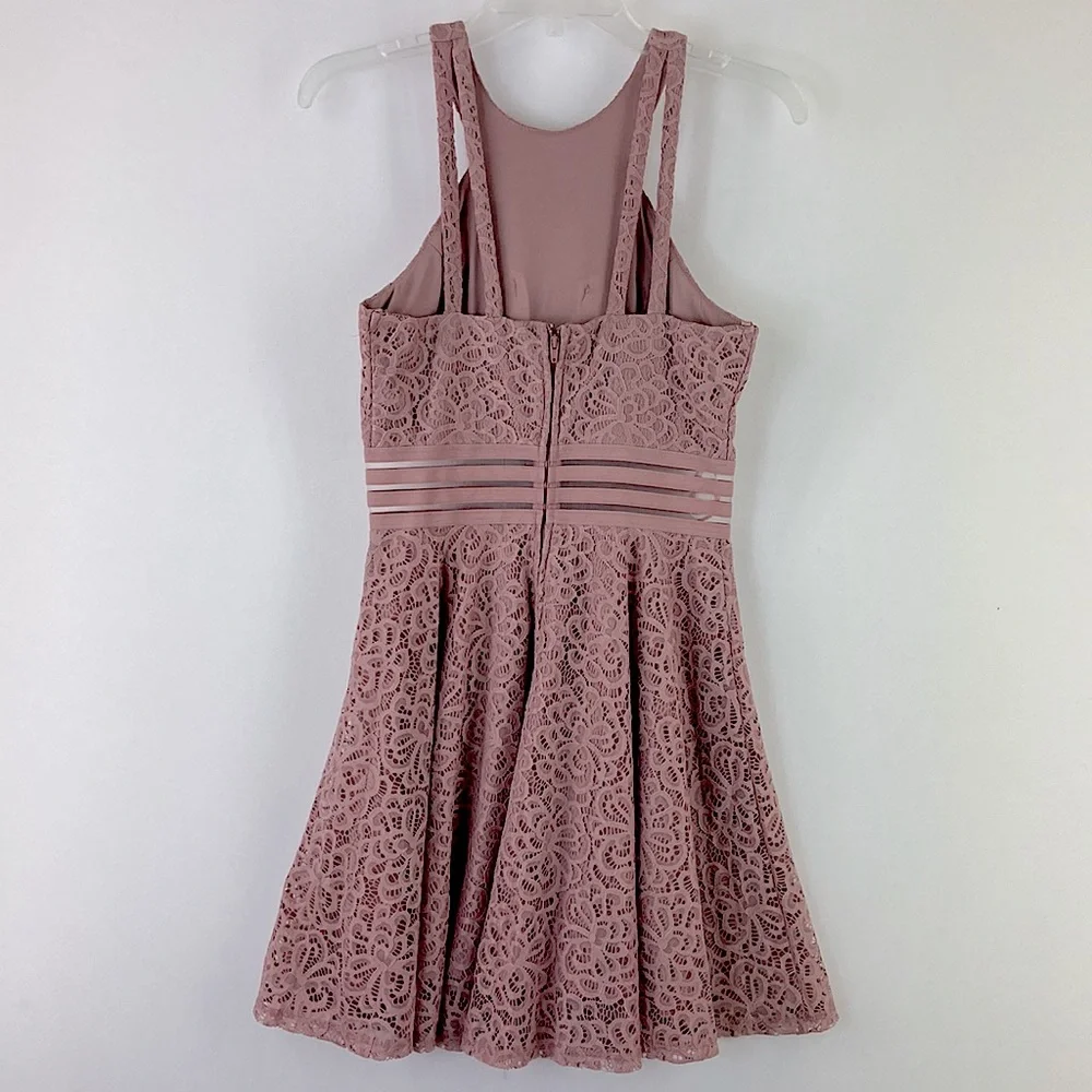 HOMECOMING City Studio Lace Fit Flare Rose Dress - Picture 5 of 8